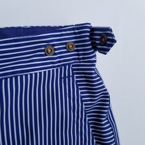 B. DRADDY- Men’s Sz. Large- Blue And White Stripe Swim Trunks- Golf Board Shorts - Picture 4 of 11